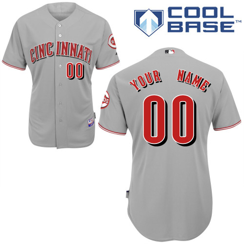 Customized Youth MLB jersey-Cincinnati Reds Authentic Road Gray Cool Base Baseball Jersey